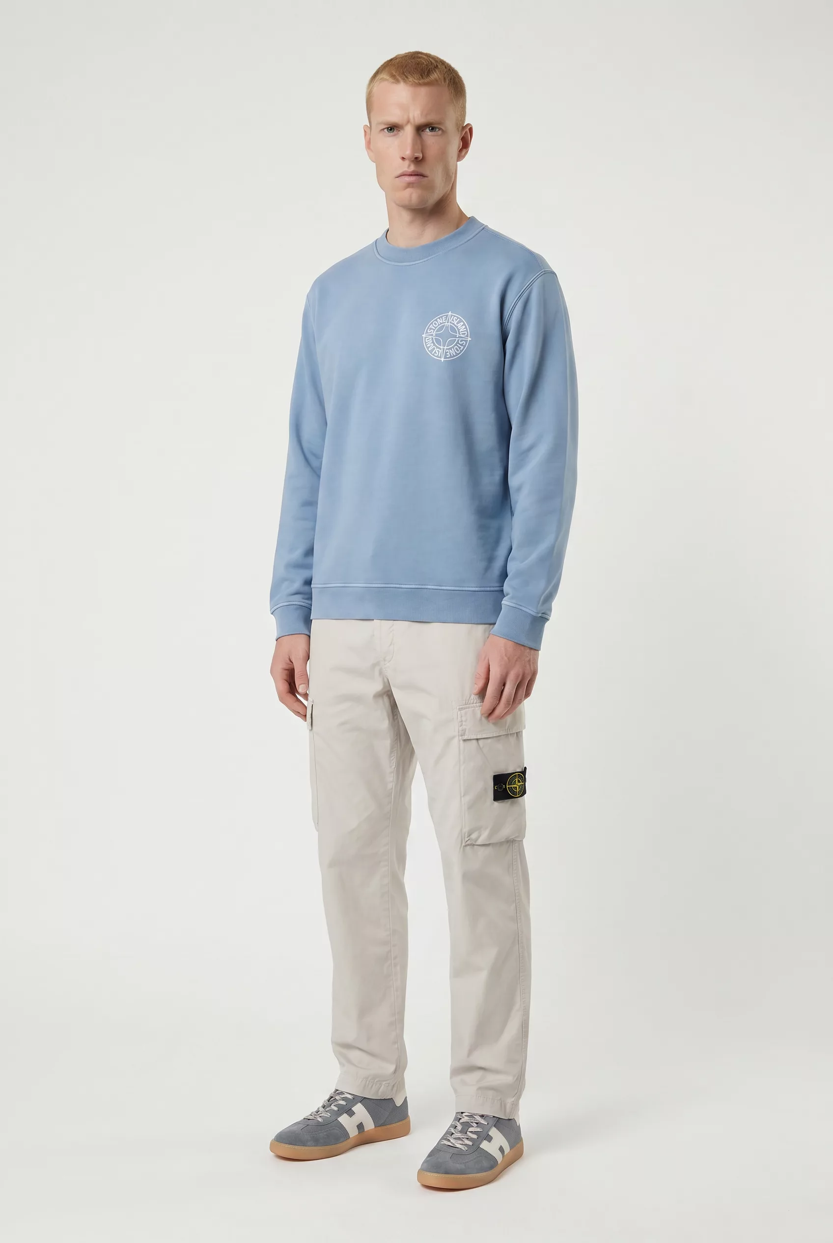 SWEAT STONE ISLAND BLEU 6100001-V0024