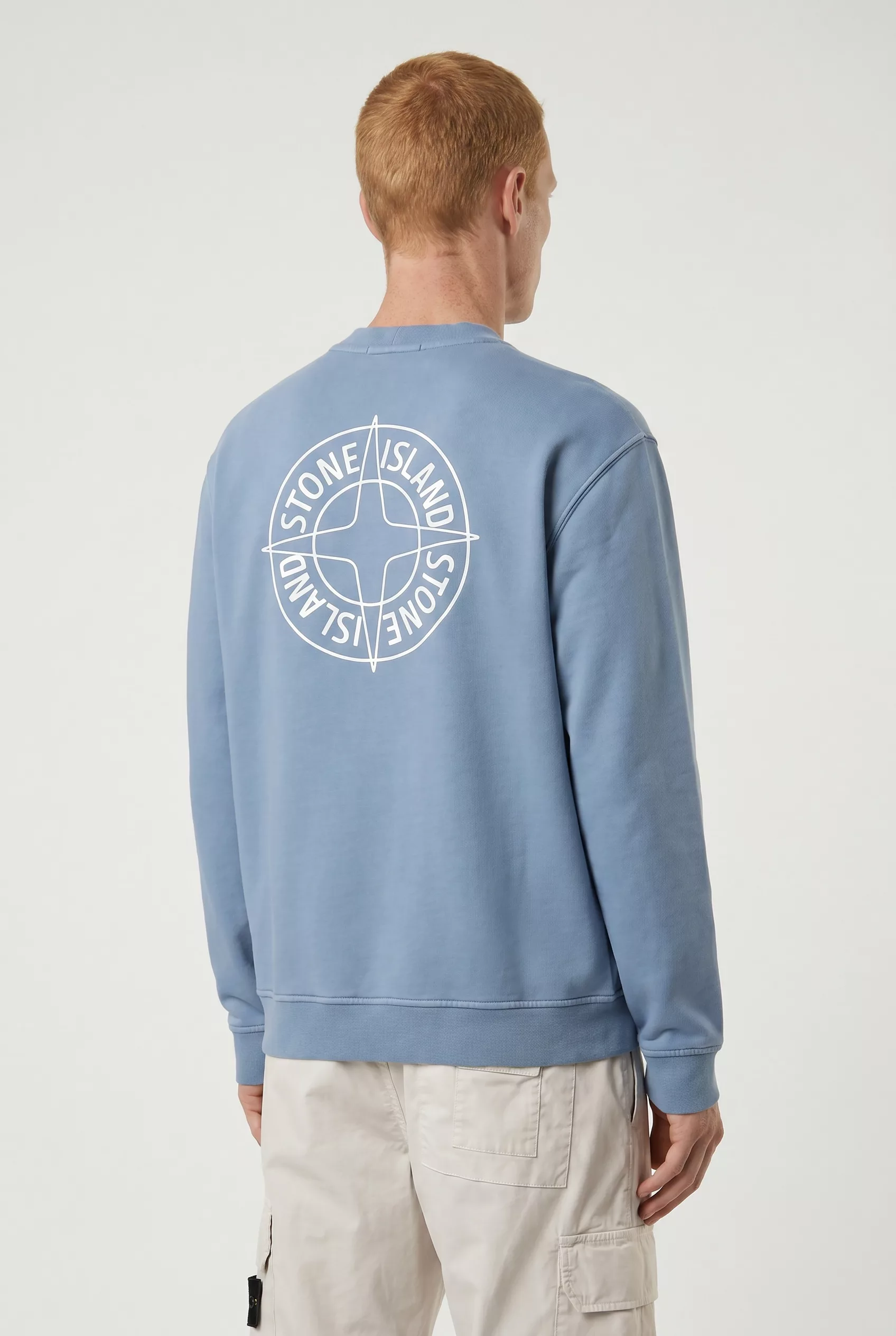 SWEAT STONE ISLAND BLEU 6100001-V0024