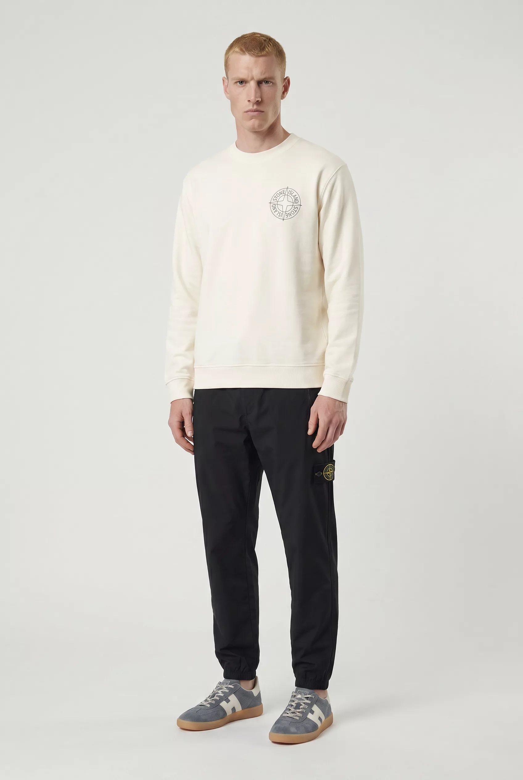 SWEAT STONE ISLAND ECRU 6100001-V0093