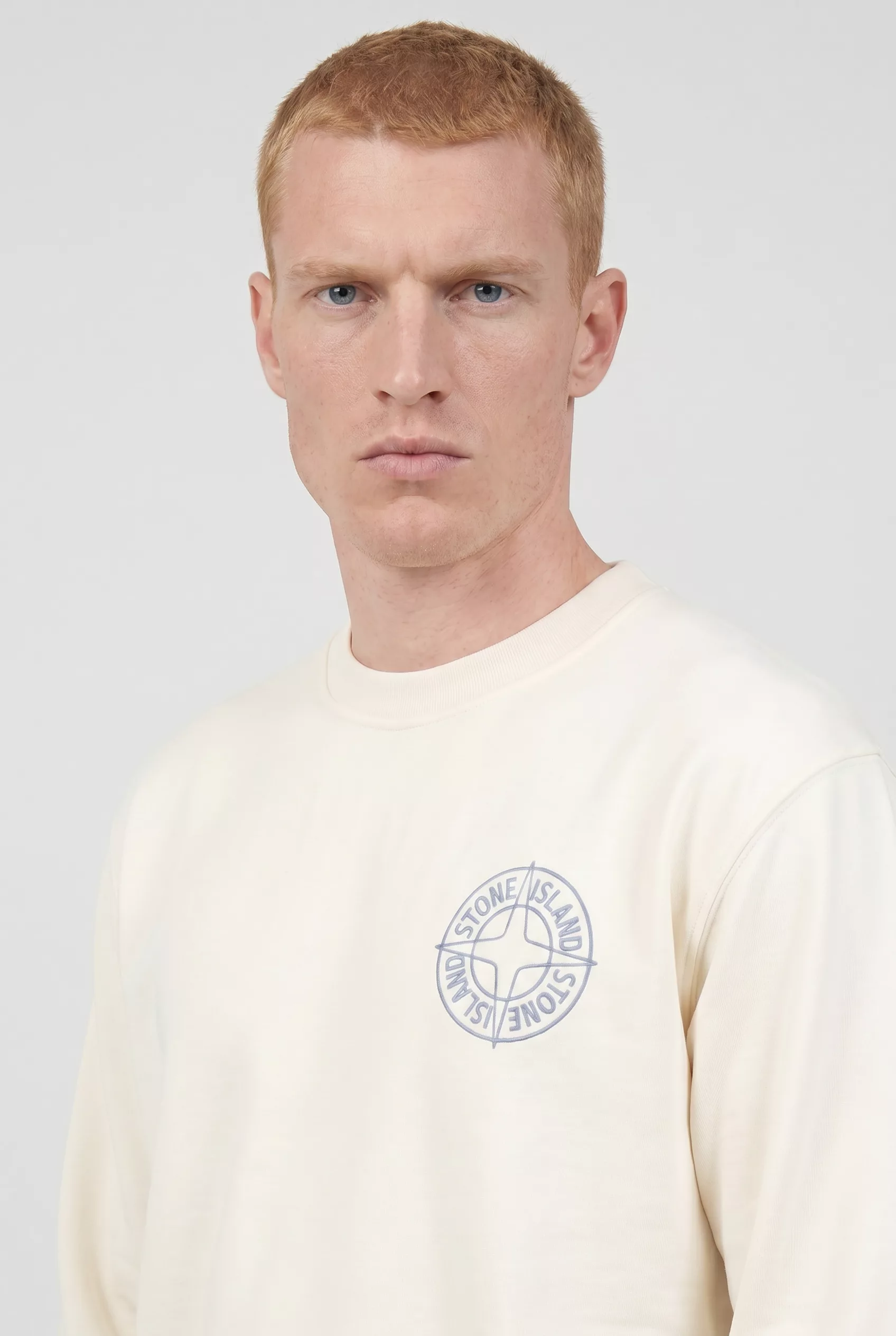 SWEAT STONE ISLAND ECRU 6100001-V0093