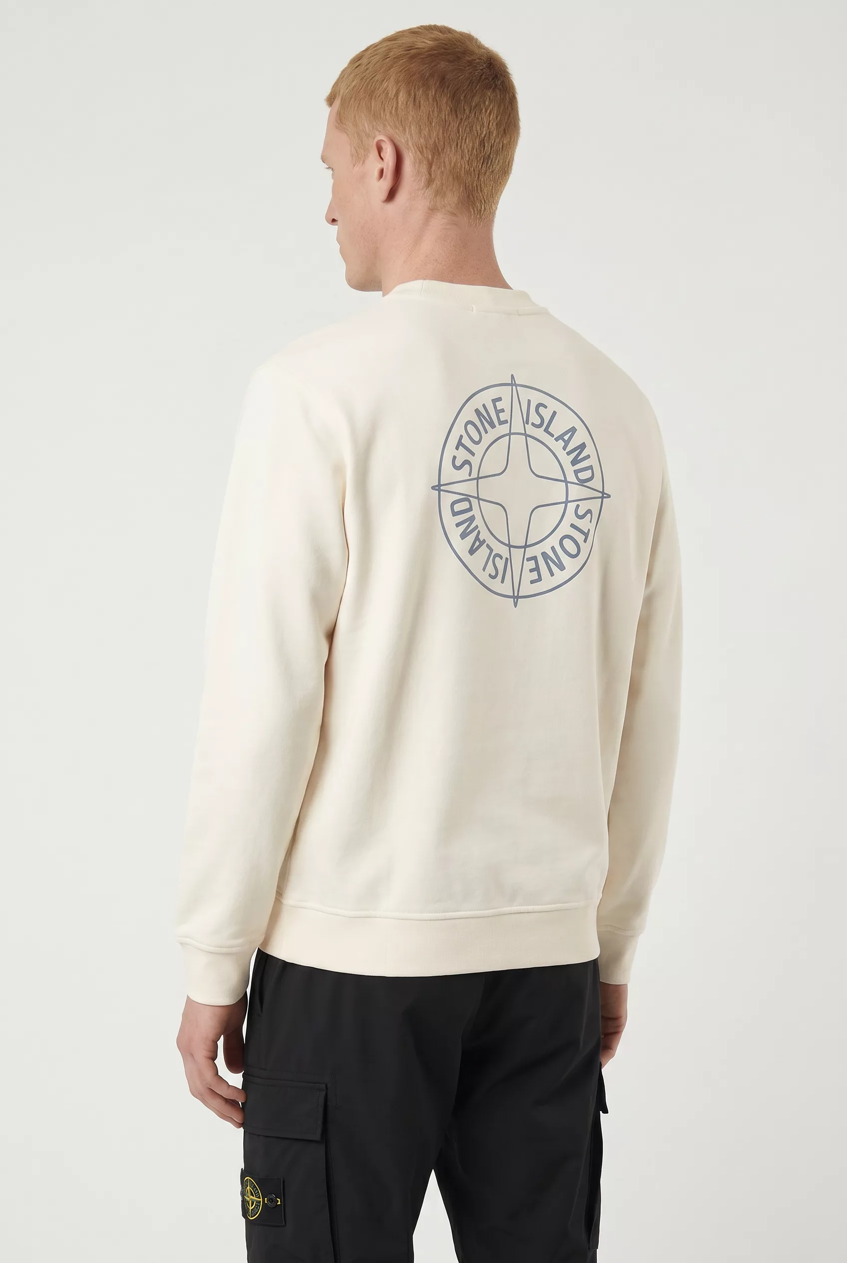SWEAT STONE ISLAND ECRU 6100001-V0093