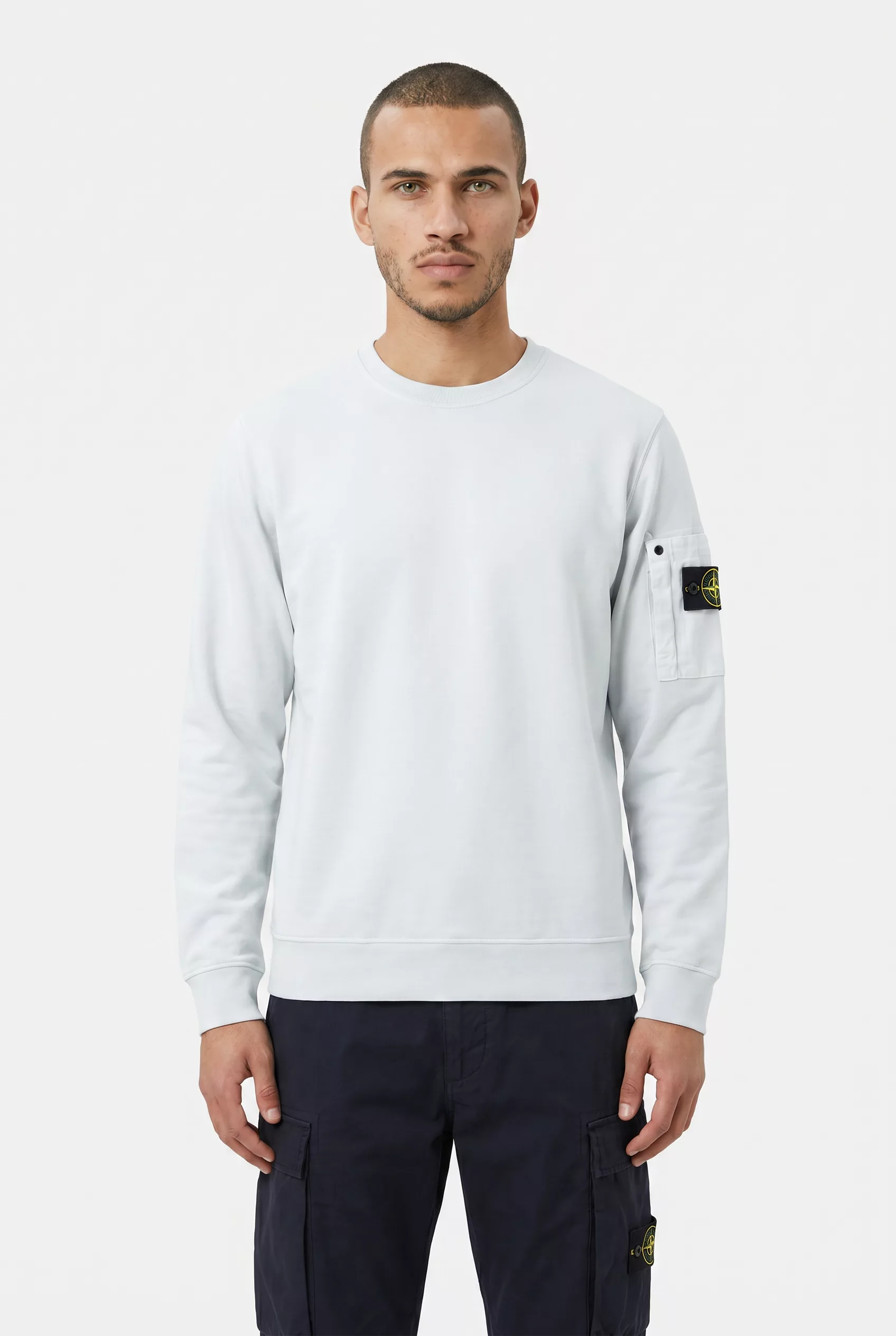 SWEAT STONE ISLAND BLEU CIEL 6100019-V0041