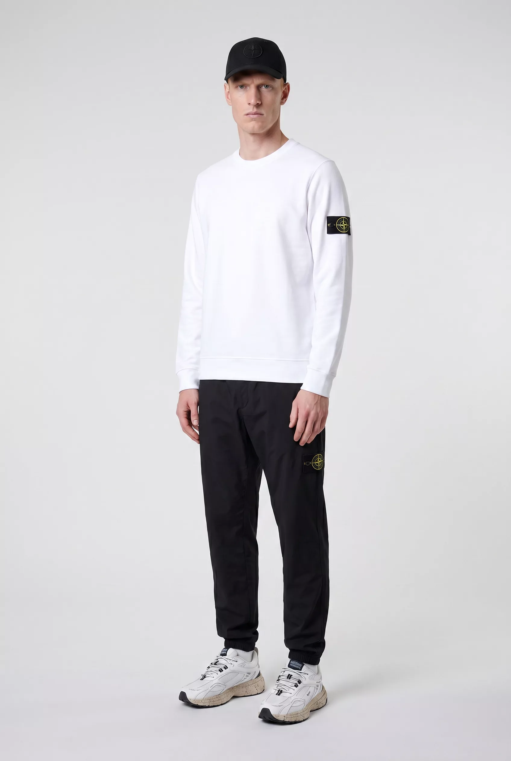 SWEAT STONE ISLAND BLANC 6100060-V0001