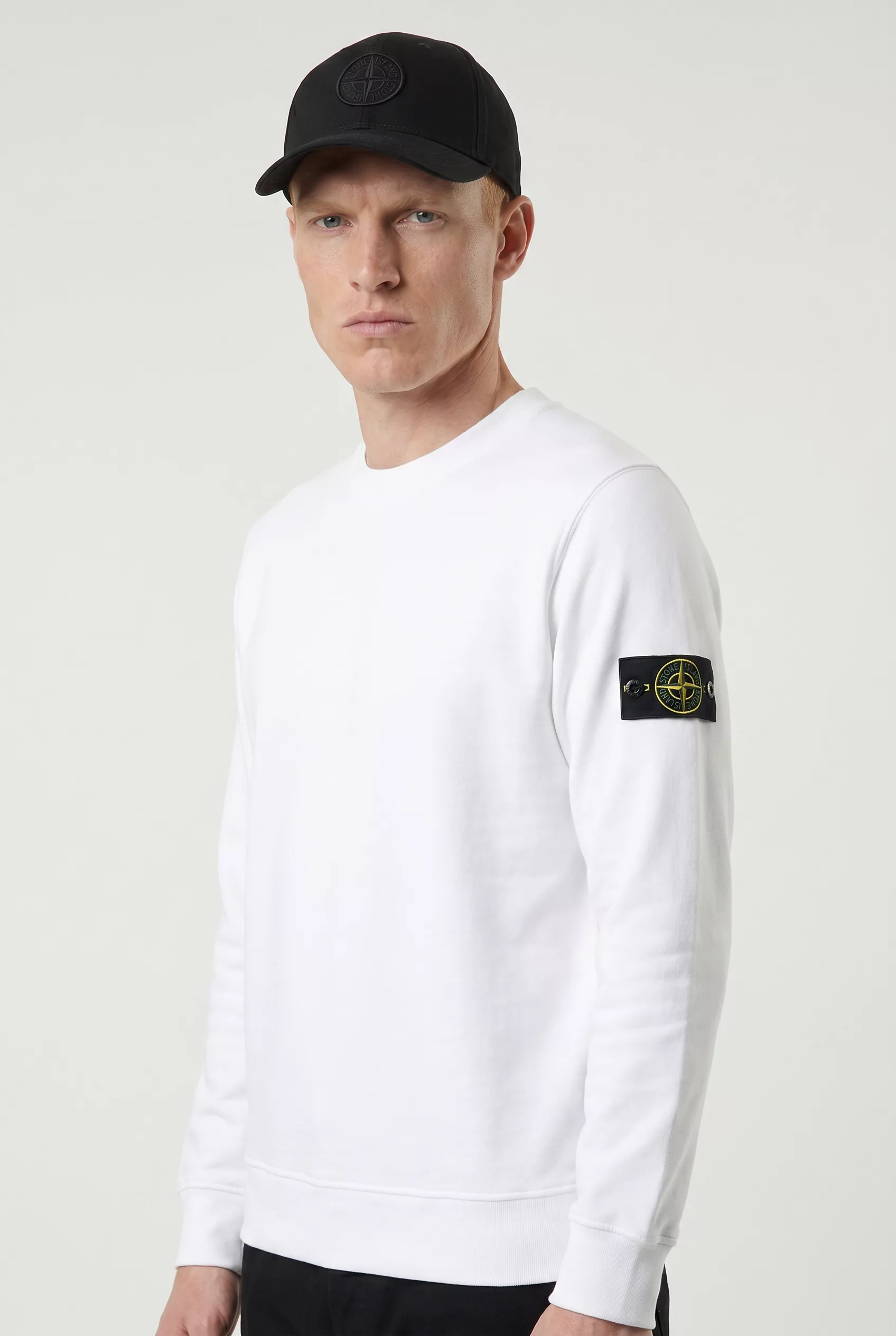 SWEAT STONE ISLAND BLANC 6100060-V0001