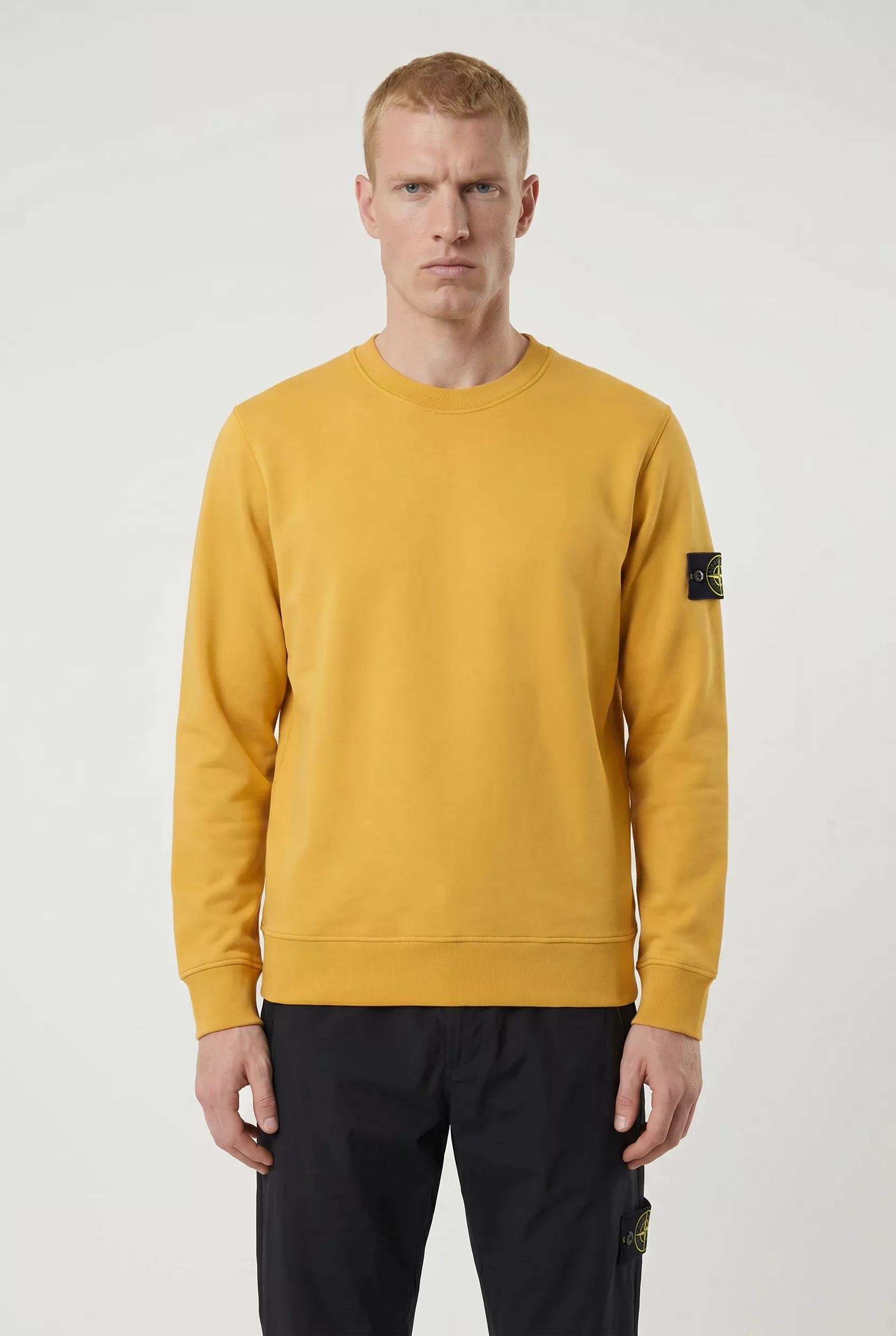 SWEAT STONE ISLAND JAUNE 6100060-V0034