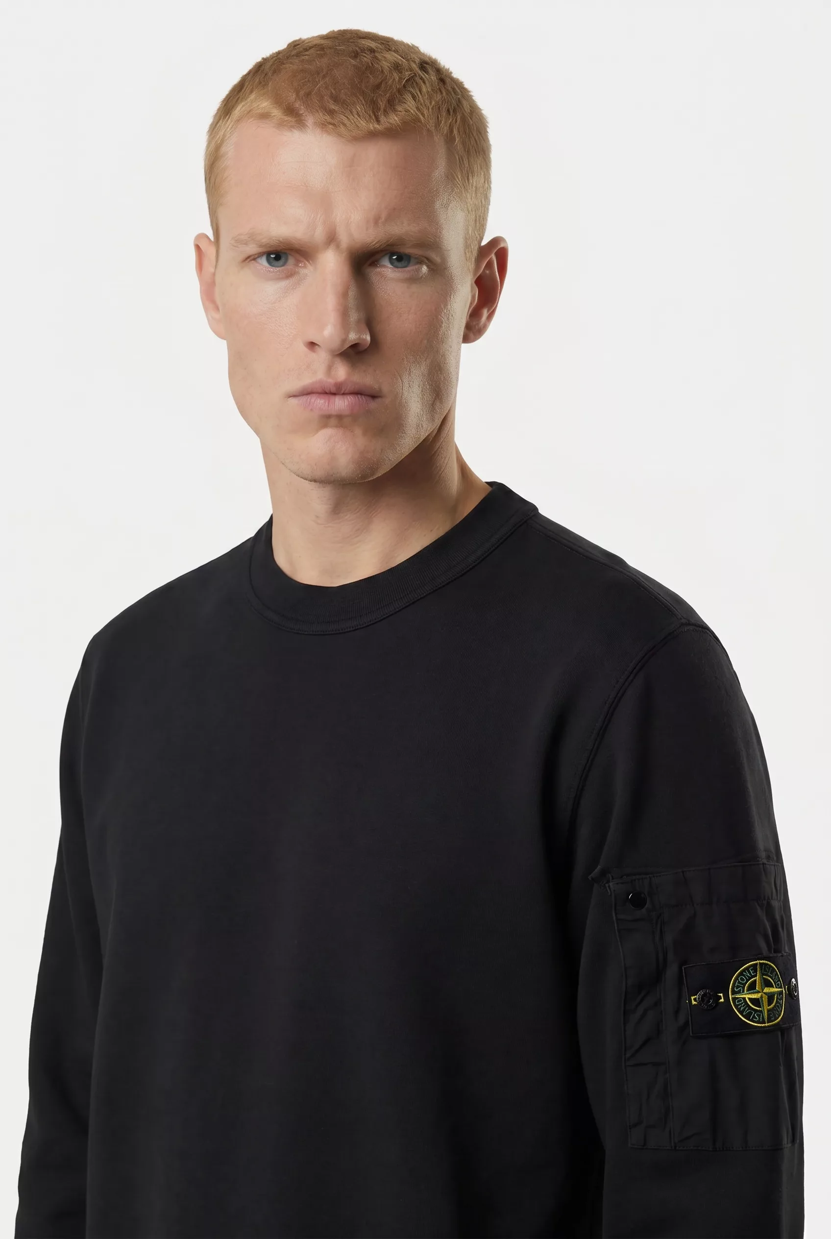 SWEAT STONE ISLAND NOIR 6100019-V0029