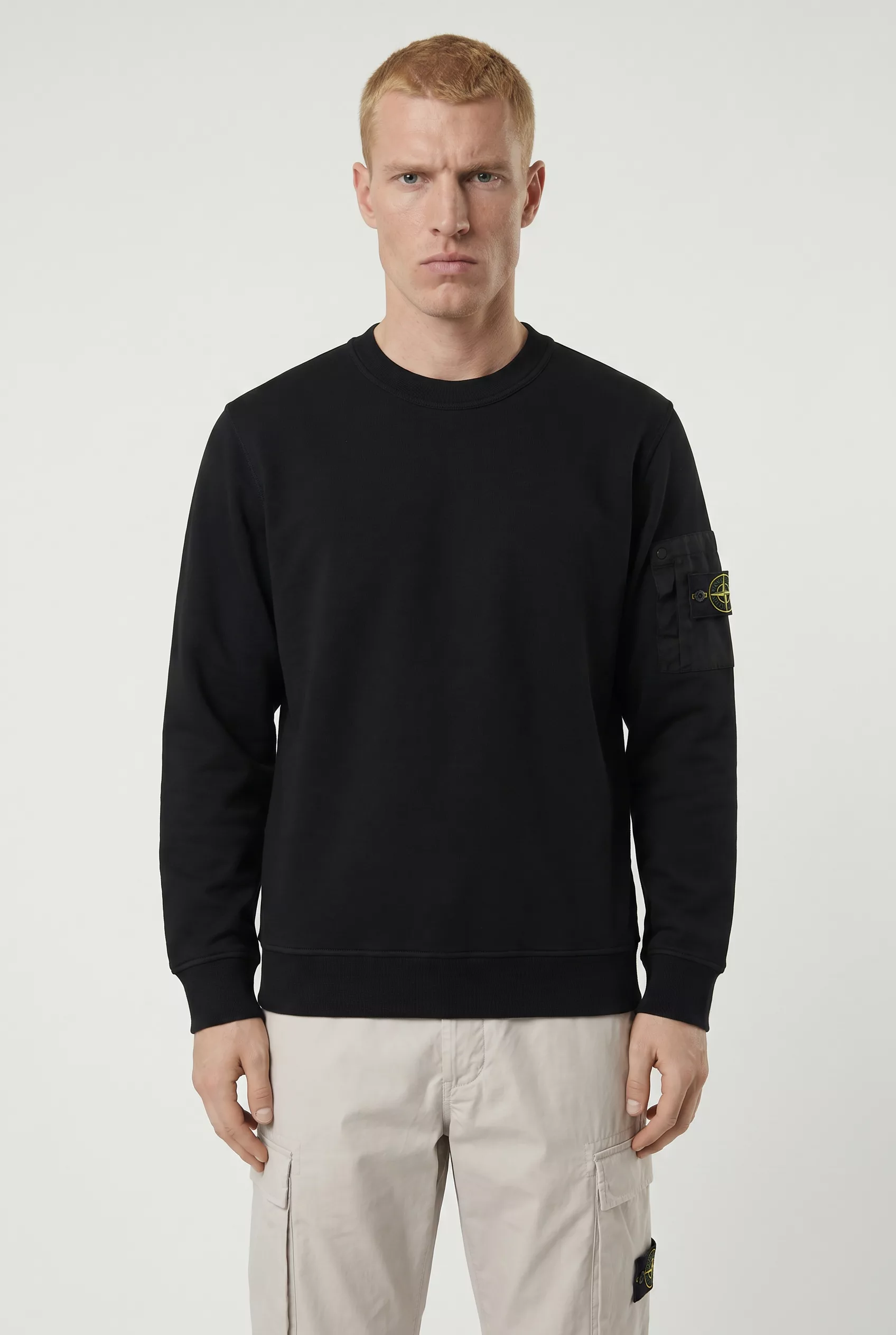 SWEAT STONE ISLAND NOIR 6100019-V0029