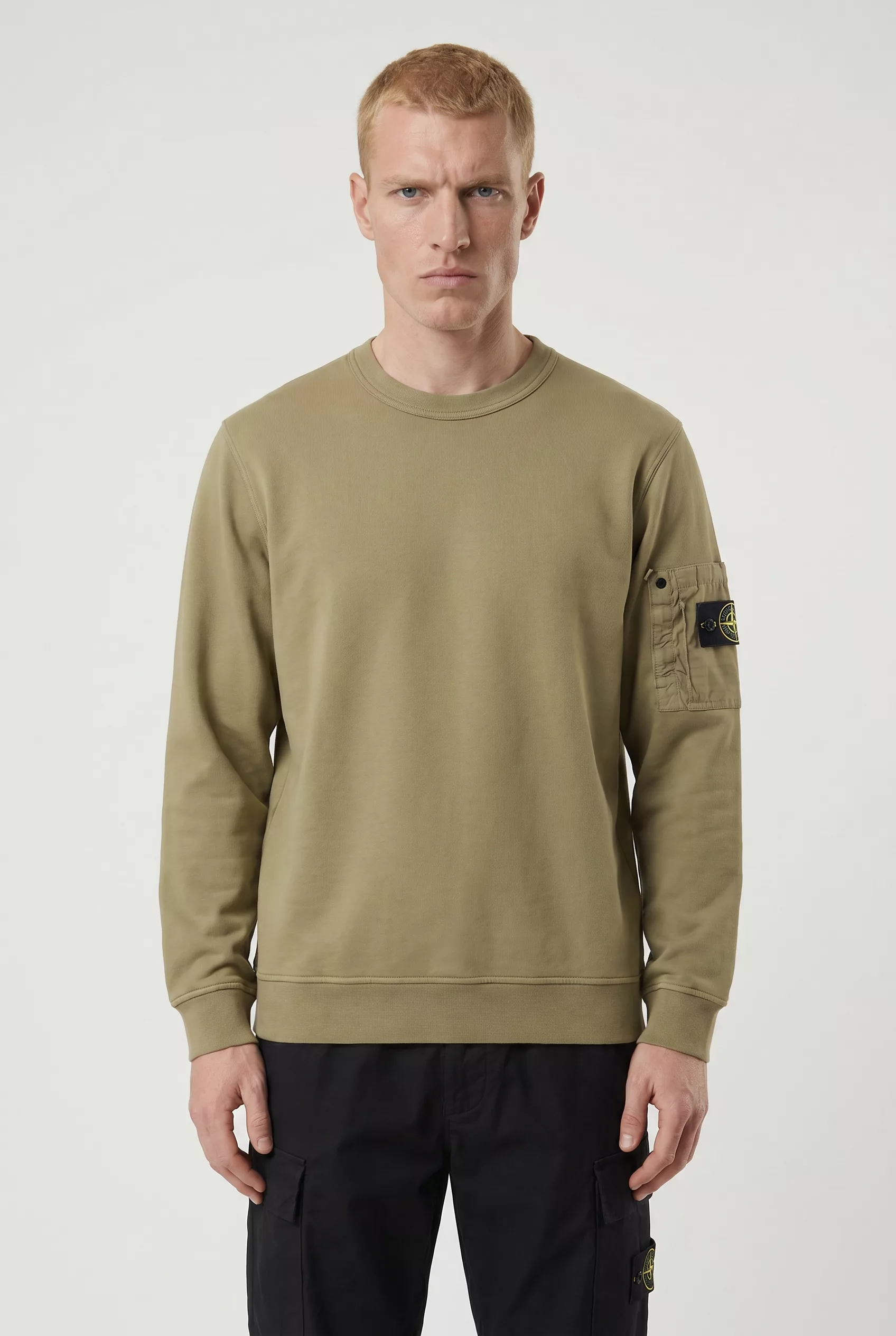 SWEAT STONE ISLAND KAKI 6100019-V005G