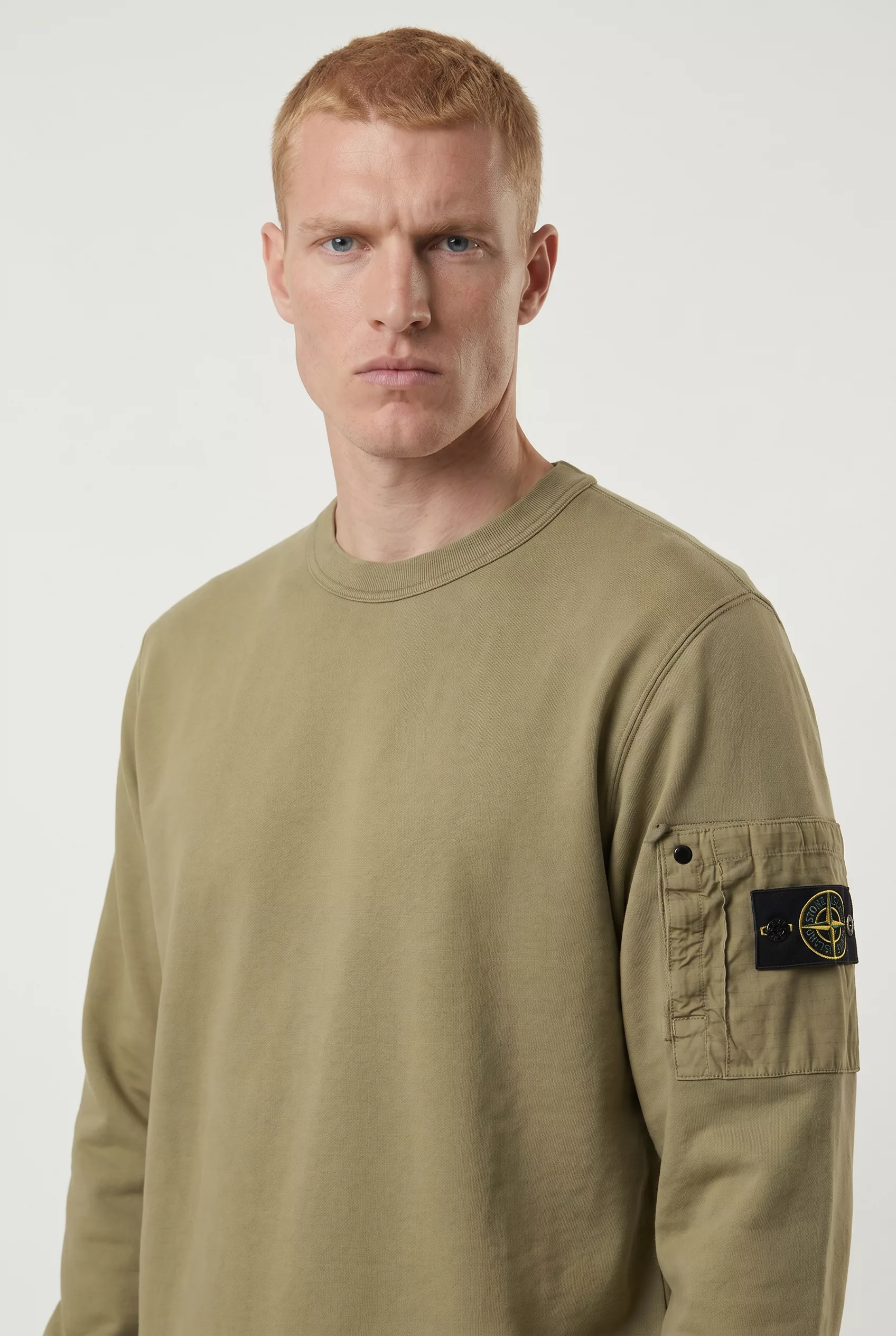 SWEAT STONE ISLAND KAKI 6100019-V005G