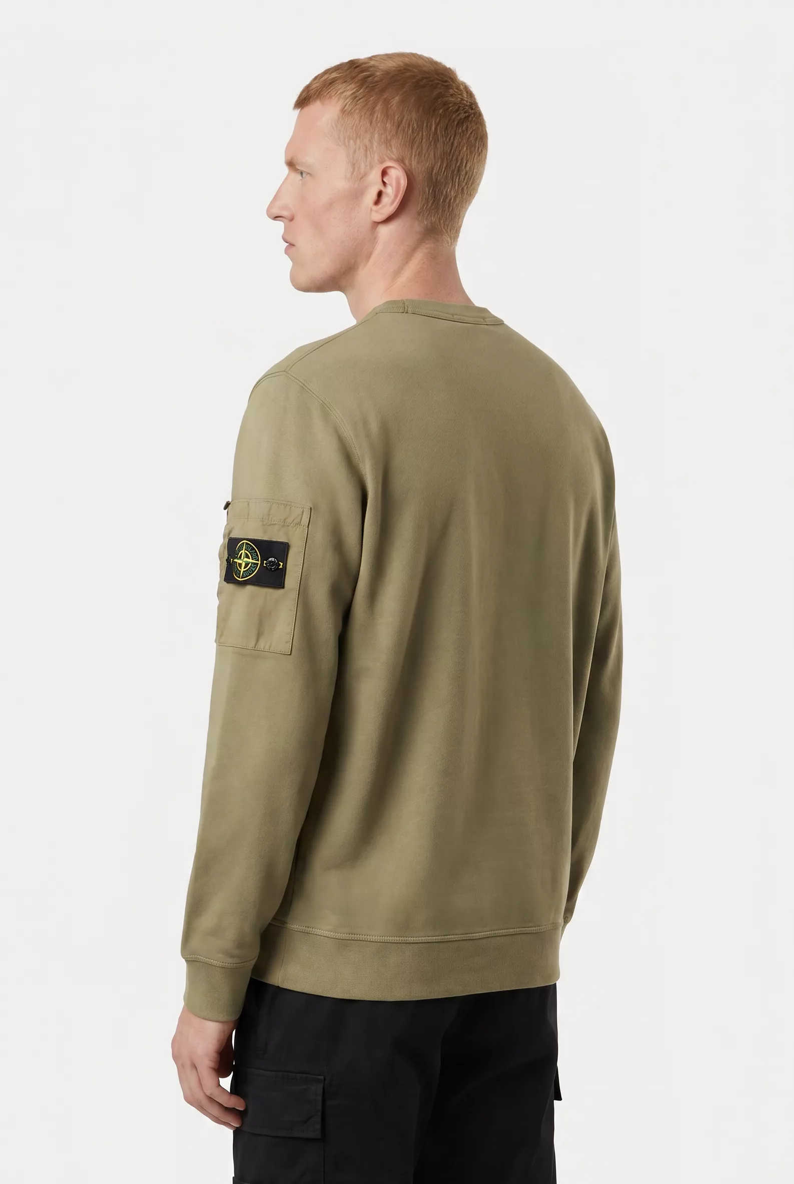 SWEAT STONE ISLAND KAKI 6100019-V005G
