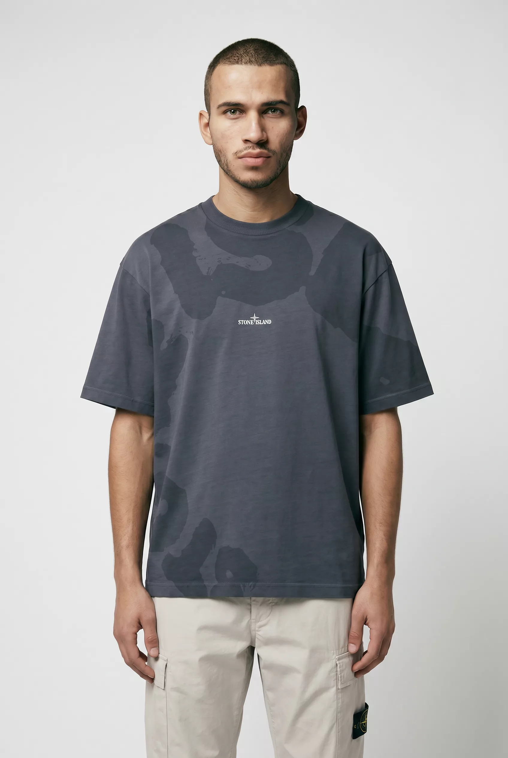 TEE-SHIRT STONE ISLAND BLEU GRIS 2100002-V002D