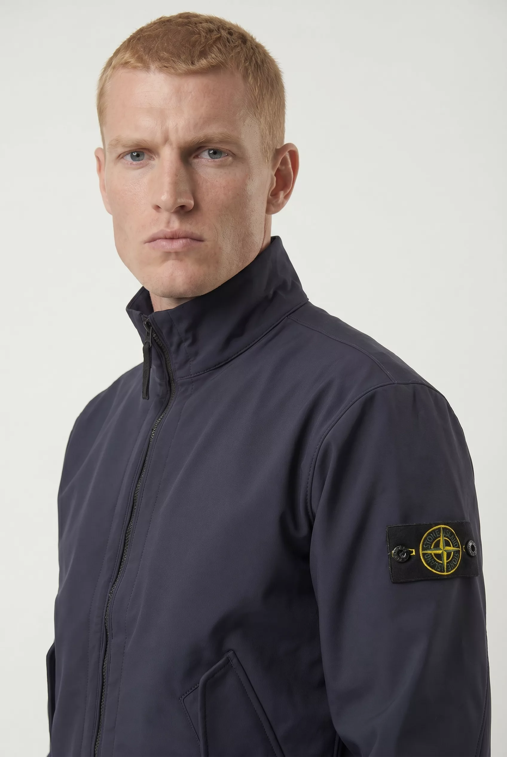 BLOUSON STONE ISLAND EN SOFT SHELL-R MARINE 4100022-V0020