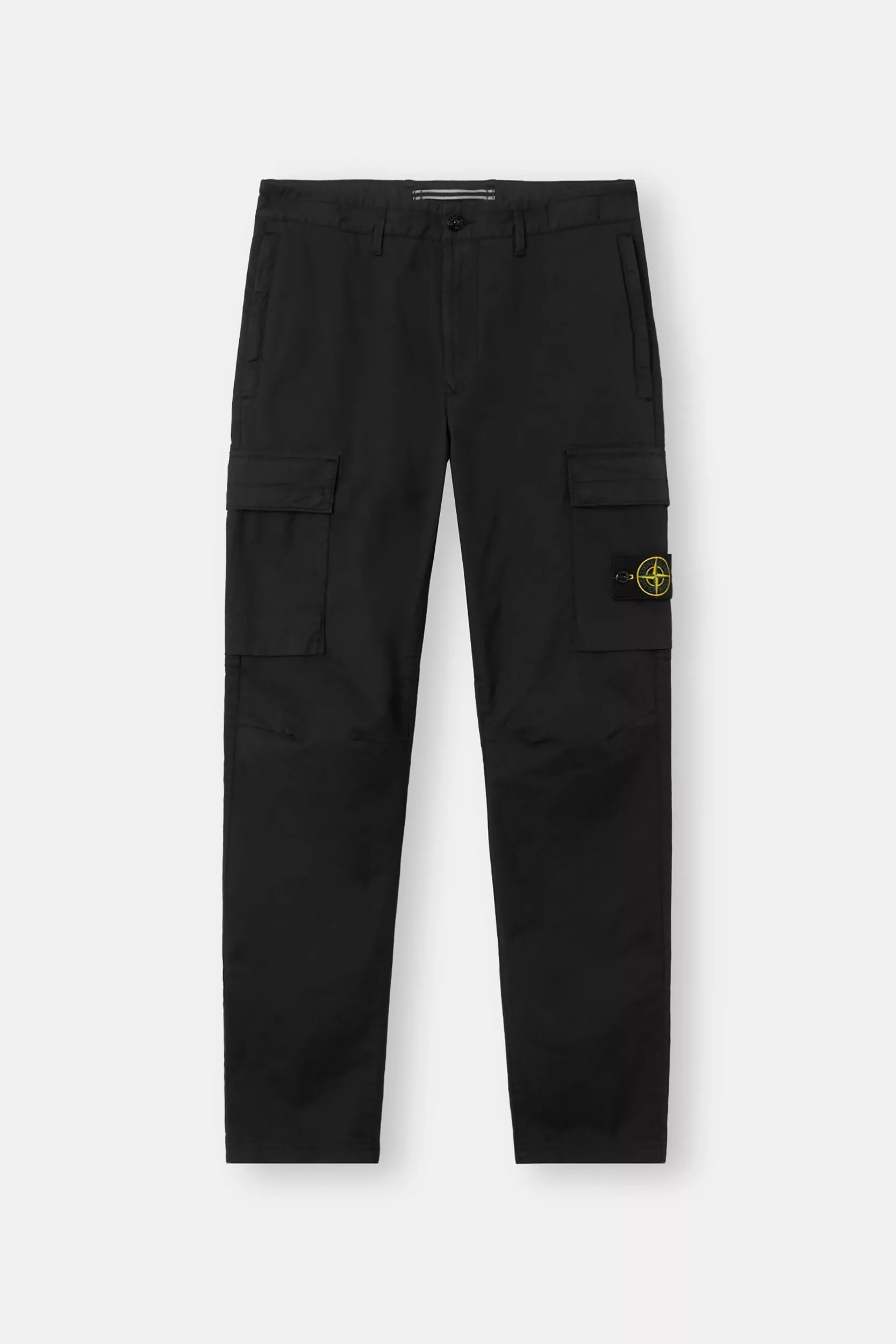 STONE ISLAND Pantalon Cargo Noir Stretch Organic Cotton Twill