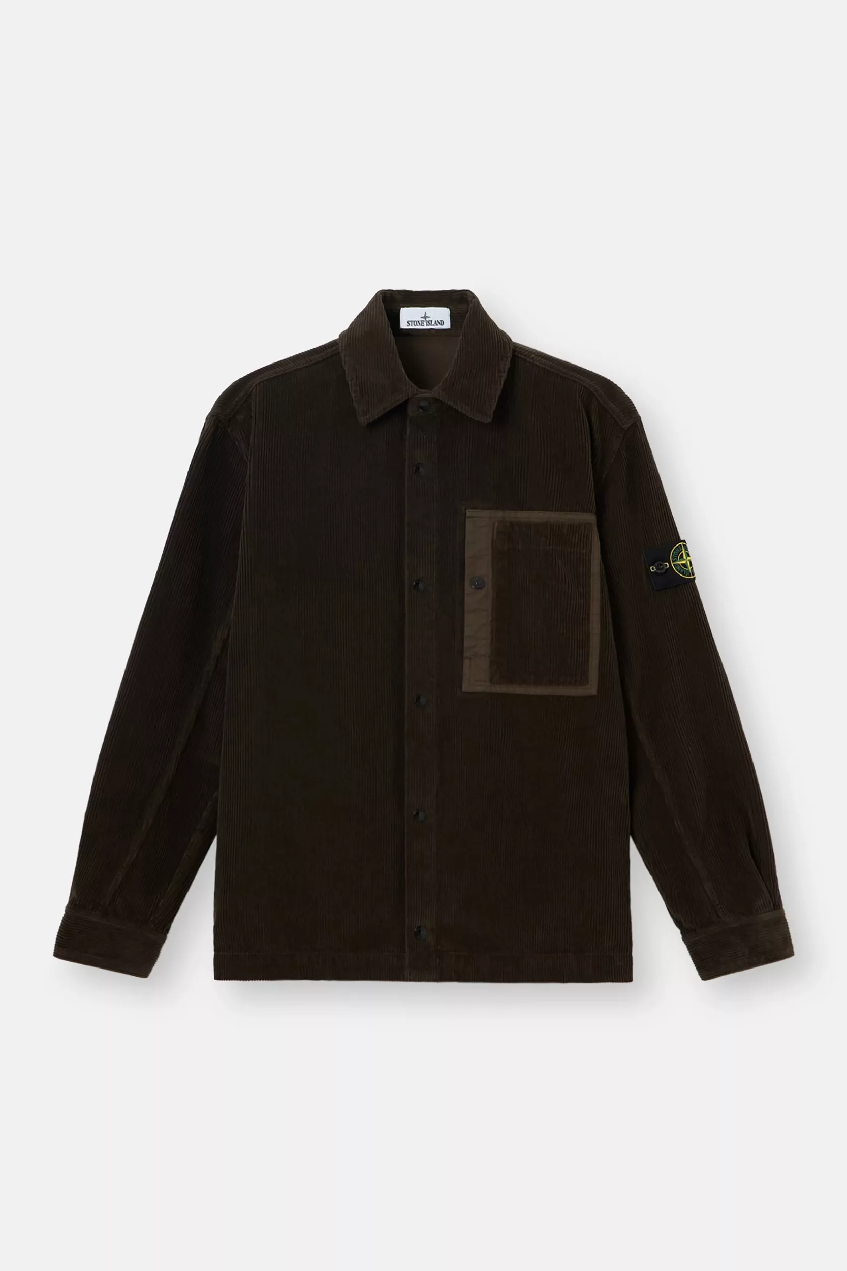 STONE ISLAND Surchemise Gris Charbon Organic Cotton Corduroy 800