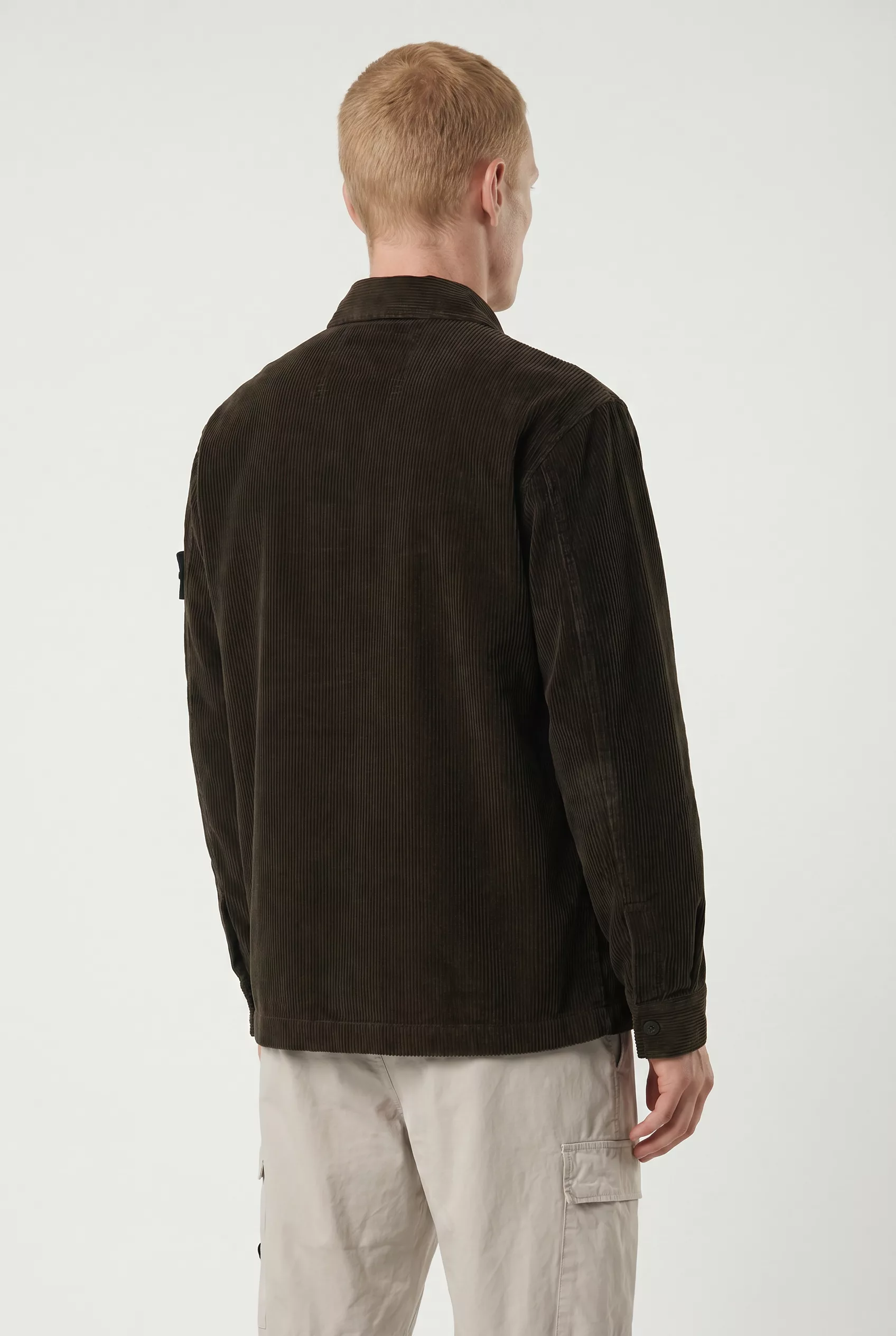 STONE ISLAND Surchemise Gris Charbon Organic Cotton Corduroy 800